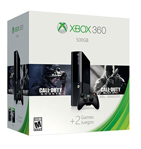 Xbox 360 E + Mando + Call of Duty Ghosts + Call of Duty Black Ops 2 (Consola de 500 GB) Color Negro