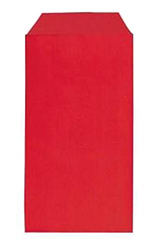 Yearol K04R. 250 Sobres bolsas de papel kraft pequeñas sin asas. Especial para regalo, tiendas, comercio, joyería, bisutería, manualidades, etc. 7 cm. x 12 cm. 60 gr/m. (rojo)