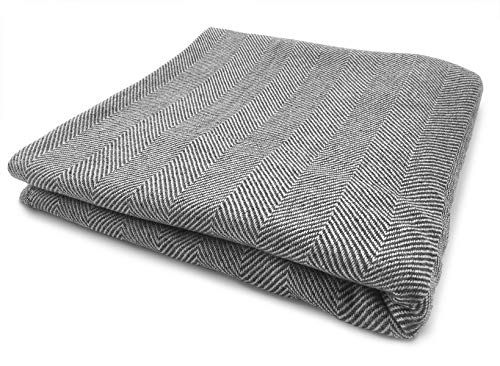 Youni Home Cachemira Manta 135 x 270 cm para sofá cama 100% cachemira exclusiva manta de cachemira también adecuada como manta manta hecha en India, nuevo modelo (gris)