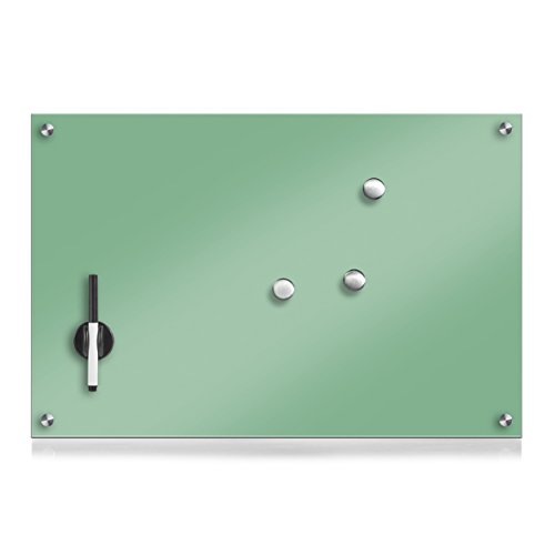 Zeller 11651 - Pizarra de Madera, Cristal, Fieltro, Verde Menta, 60 x 40 cm
