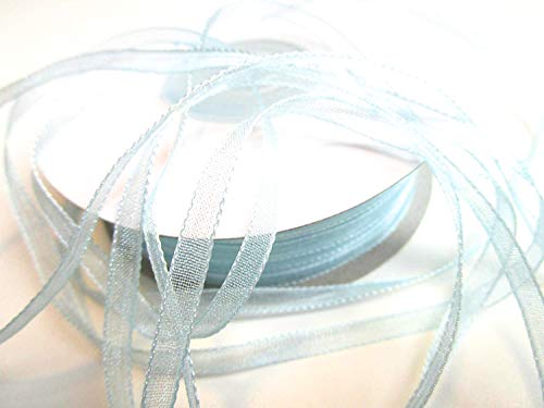 100 M x 3 mm organza color azul luminoso