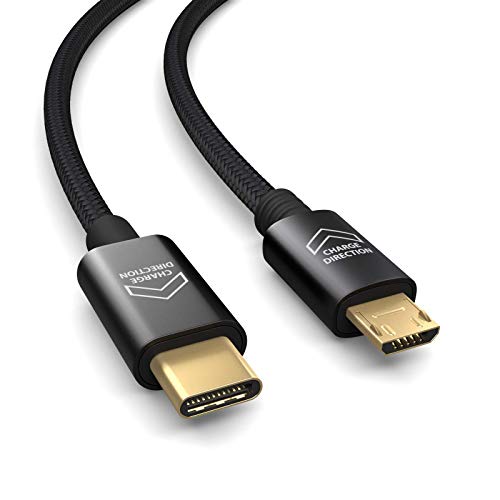 1m de Cable de conexión USB, USB Tipo C a Micro Cable USB, Carga los Dispositivos USB C, Cable de Datos, Cable de Carga, USB 2.0, Negro
