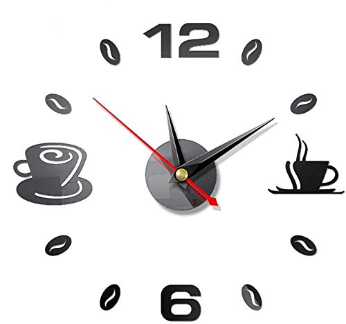 2 Piezas DIY Reloj de Pared, BESTZY 3D Relojes de Pared Espejo Pegatina Reloj de Etiqueta de Pared DIY Frameless Gran Reloj de Pared Números Romanos para Decorar la Oficina Casa