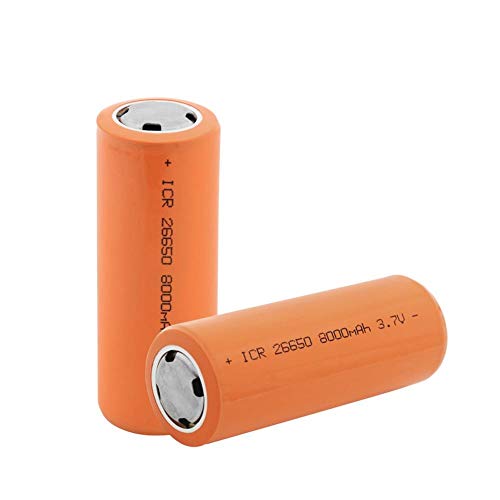 2 uds 3,7 V 26650 batería 8000Mah batería Recargable de Iones de Litio para Linterna Led antorcha batería acumuladora de Iones de Litio