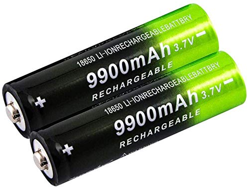 2/4/8 Piezas 18650 Bateria 3.7v / 9900mah batería baterías Recargables 1800 ciclos para Icr18650 baterías de Litio Li-Ion Bateria para Power Bank Faros linternas de Repuesto-2 Piezas