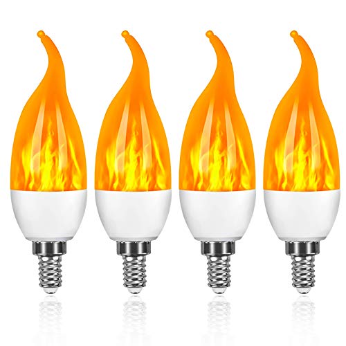 4 bombillas LED 3 W E14 con efecto llama, bombillas incandescentes con 3 modos de iluminación, decoración para Halloween, Navidad, día de San Valentín, fiestas y bodas 4 bombillas LED 3 W E14 con efecto llama, bombillas incandescentes con 3 modos de iluminación, decoración para Halloween, Navidad, día de San Valentín, fiestas y bodas