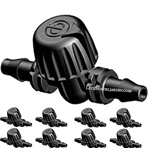 50 x VALVULA MICROTUBO 4,5mm. Llave de paso goteo para unir microtubo de 3 x 5 mm o 4mm. Color negro. Accesorio utilizado en riego por goteo. 50 x VALVULA MICROTUBO 4,5mm. Llave de paso goteo para unir microtubo de 3 x 5 mm o 4mm. Color negro. Accesorio utilizado en riego por goteo.