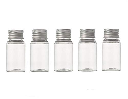 6 unids vacío recargable botella de plástico transparente con tapón de tornillo de aluminio de viaje pequeños contenedores tarros para aceites esenciales en polvo cremas tamaño 30ml/1 oz