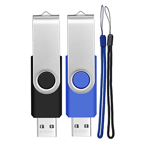 8GB Pendrive 2 Piezas Unidad Flash USB Portátil y Práctico Memorias USB 8GB Flash Drive USB 2.0 Multicolor (Negro, Azul) Almacenamiento de Datos Unidad USB Regalo para Niño / Hijo / Hija by FEBNISCTE