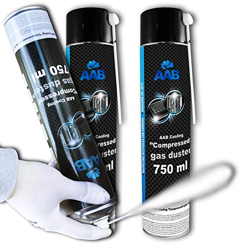 AAB Cooling Compressed Gas Duster 750ml - Conjunto de 2 - Spray de Hielo para Congelación de Tuberías, Spray para Congelar, Hielo Spray, Spray de Congelación, Spray de Enfriamiento