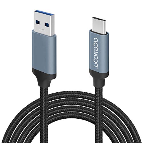 aceyoon Cable USB Tipo C [3M], 3A Cable USB C a USB 3.0 Nylón Trenzado Carga Rápida y Datos Sincronización Cable Tipo C para Samsung A51/A71/S20, P40 Lite/P40 Pro/P30 Lite/P30 Pro