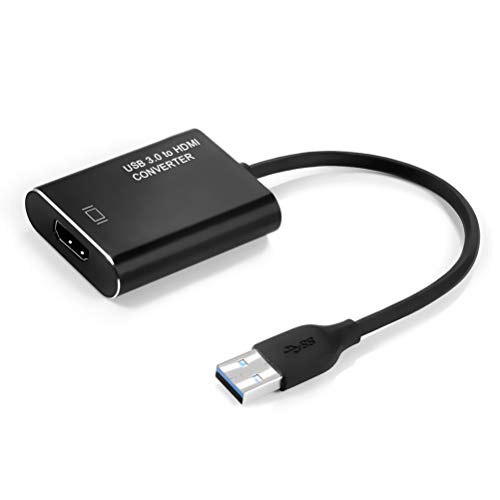 Adaptador USB 3.0 a HDMI, Video HD 1080P Convertidor Adaptador USB a HDMI con Salida de Audio Compatible con Laptop HDTV TV Windows 7/8/10 （NO Mac & Vista）