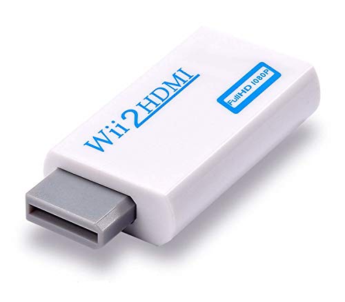 Adaptador Wii a HDMI, conector convertidor Wii a HDMI con salida de vídeo Full HD 1080p/720p y audio de 3,5 mm, compatible con todos los modos de visualización Wii
