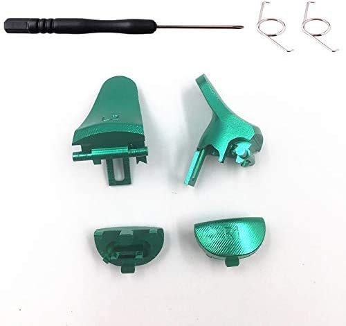Aleación de aluminio Metal L1 L2 R1 R2 Botones de gatillo Extendido Botón de disparo para PS4 Pro Slim Controller Dualshock 4 JDS 040 030 050 Reemplazo (verde)
