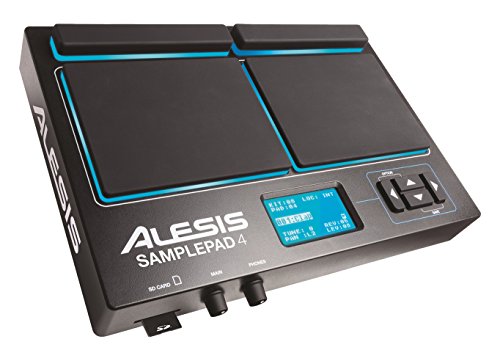 Alesis Sample Pad 4 - Instrumento multi-pad y controlador MIDI para percusiones y disparar samples y ranura para tarjeta SD/SDHC