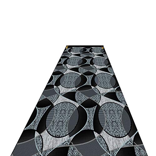 Alfombras HAIZHEN- Fashion Creative Runner, Gris Blanco Y Negro Diseño Clásico Antideslizante Ideal para Escaleras Entrada(Size:120x4000cm)