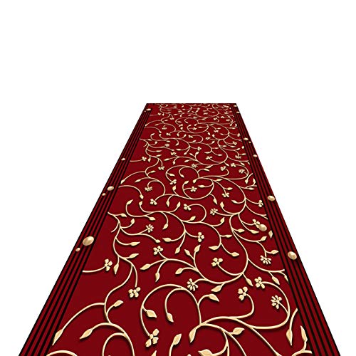 Alfombras HAIZHEN Pasillo para Pasillo, 80/100/120/140 Cm De Ancho, Respaldo Antideslizante, Diseño Floral, Pasillo, Porche, área Larga, Rojo Oscuro(Size:120x4000cm) Alfombras HAIZHEN Pasillo para Pasillo, 80/100/120/140 Cm De Ancho, Respaldo Antideslizante, Diseño Floral, Pasillo, Porche, área Larga, Rojo Oscuro(Size:120x4000cm)