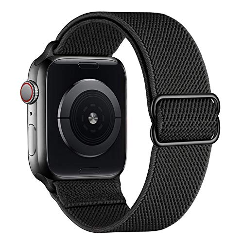 amBand Sport Solo Loop Band Compatible con la correa Apple Watch 38mm 40mm 42mm 44mm, elástico ajustable trenzado suave Correa de reemplazo de nylon compatible con la serie iWatch 6/5/4/3/2/1 SE