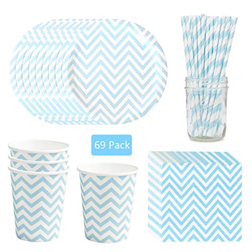 Amycute 12 Invitados Vajilla de Cumpleaños Niño Vajilla de Papel Azul Claro Vajilla Desechable Vasos, Platos, Servilletas, Pajas para Fiesta de Cumpleaños Baby Shower Amycute 12 Invitados Vajilla de Cumpleaños Niño Vajilla de Papel Azul Claro Vajilla Desechable Vasos, Platos, Servilletas, Pajas para Fiesta de Cumpleaños Baby Shower
