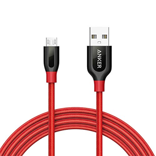 Anker PowerLine + Micro USB cable (6 pies) Uno de los cables superiores, más rápidos y más duraderos [fibra de aramida y nylon trenzado doble] para Samsung, Nexus, LG, Motorola, Android y más