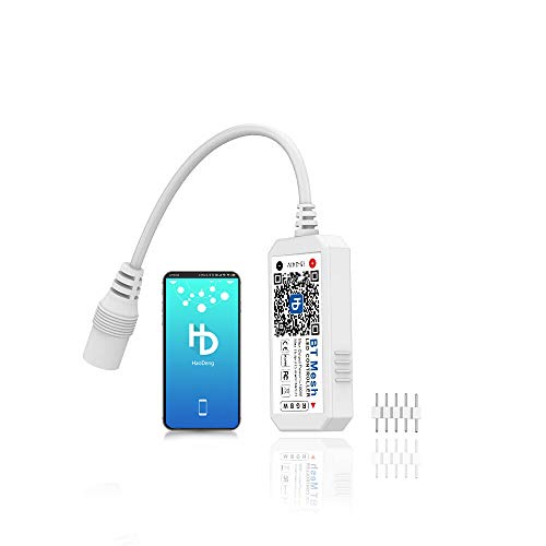 Arote RGBW - Controlador inteligente con Bluetooth para tiras LED, banda RGBW, aplicación de teléfono inteligente para iOS y Android, 5 V-24 V, 16 millones de colores, activado por sonido