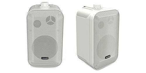 Audibax, Altavoces Orion5" - Altavoces HiFi y Sonorización, 2 Vías, Soporte Pared, Color Blanco, Pareja, Potencia 70 W, Frecuencia: 70 Hz - 20 KHz, Dimensiones: 15 x 22.5 x 14 cm, Peso 1.7 Kg