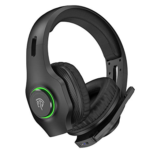 Auriculares Inalámbricos, Auriculares para Juegos 7.1 Estéreo Inalámbricos REDSTORM 2.4G, con Micrófono y Control de Volumen, Adecuados para PC, Mac, PS4, Iluminación Degradada RGB