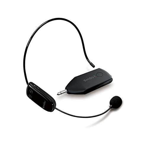 Auriculares inalámbricos UHF para micrófono Auriculares superpoderosos de pared con computadora de mano 2 en 1, para amplificador de voz, PC, bocinas perfectas para (U8 actualizado)