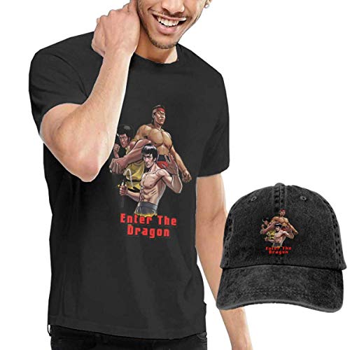 AYYUCY Camisetas y Tops Hombre Polos y Camisas, Master Kung Fu Nunchucks Men's T-Shirt and Hats for Teenager Black