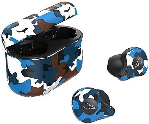 AZHom Camuflaje Auricular Bluetooth con el Compartimiento de Carga inalámbrica en la Oreja los Deportes binaural Llaman 5.0 (Color : B)