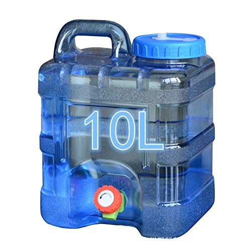 Azul 10L / 8L / 5L de agua espesada contenedor portátil al aire libre PC Square Cubo de coches con el grifo de auto-conducción tour Inicio tanque de agua portátil Conveniente para acampar al aire libr