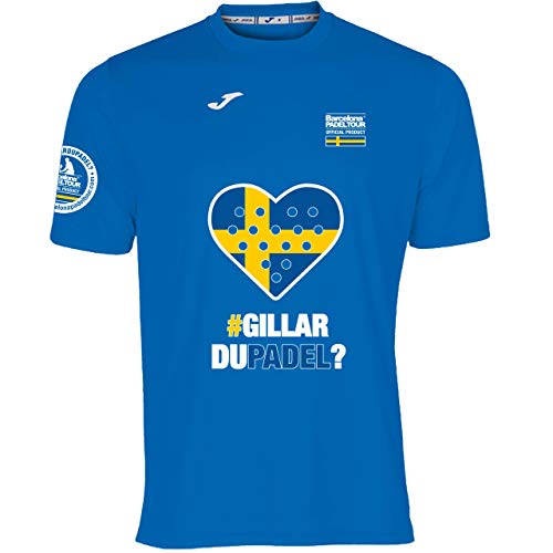 Barcelona Padel Tour | Camiseta Técnica de Manga Corta para Hombre Joma | En Tejido Micro Mesh Transpirable con Corazón Love Pádel y Bandera Suecia Azul Royal L Barcelona Padel Tour | Camiseta Técnica de Manga Corta para Hombre Joma | En Tejido Micro Mesh Transpirable con Corazón Love Pádel y Bandera Suecia Azul Royal L