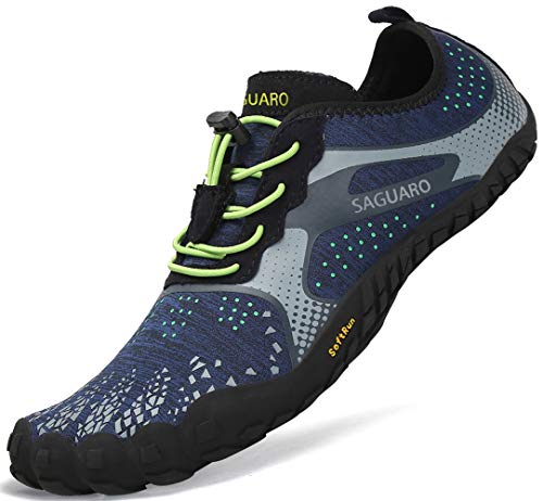Barefoot Zapatos Descalzos Zapatillas Minimalistas de Trail Running para Hombre Mujer Azul Profundo 46