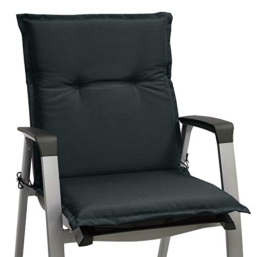 Beautissu cojín para sillas de Exterior, tumbonas, mecedoras o Asientos con Respaldo bajo Base NL 100x50x6 Placas compactas de gomaespuma - Gris Grafito