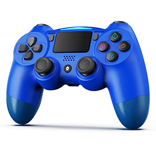 BestOff - Mando inalámbrico para PS4, controlador inalámbrico para PlayStation 4/Pro/Slim, panel táctil con doble vibración, turbo y toma de audio, joystick Bluetooth para PS4