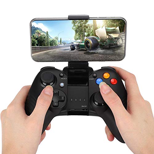 Bewinner1 PC Gamepad Gaming Controller, USB inalámbrico Bluetooth Gamepad Gaming Controller Joystick con Modo de Ahorro de energía y conexión Estable para Android/iOS/PC(Negro)