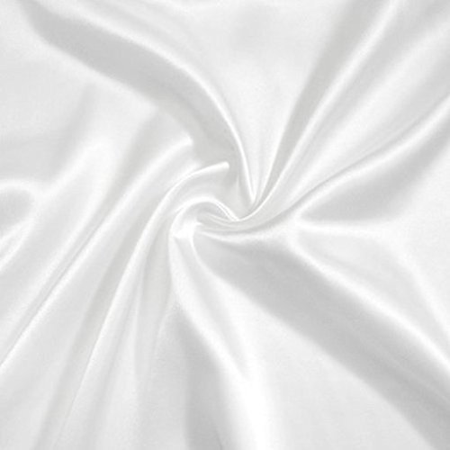 Blanco raso forro de tela poliéster Material de raso de costura decoración del mismo color de color blanco