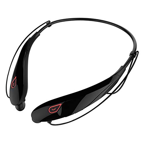 Blesiya Auriculares con Banda para el Cuello Bluetooth Y98 Auriculares magnéticos V5.0 con micrófono HiFi 20 Horas Tiempo de conversación - Negro Rojo
