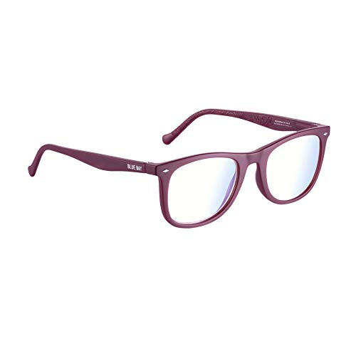 BLUE BAY CHELUS, Gafas para Hombres y Mujeres, Gafas de Lectura con Protección contra la Luz Azul +1, Gafas Sostenibles para Pantallas, Material Reciclado, Ligeras y flexibles, Montura Roja