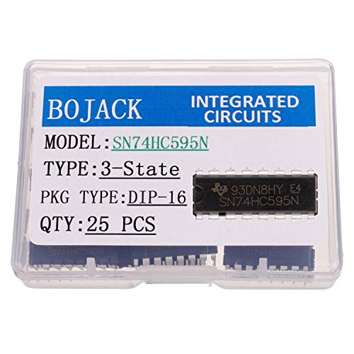 BOJACK SN74HC595N Registros de desplazamiento de contador de 8 bits Registros de salida de 3 estados Circuitos integrados DIP-16 (paquete de 25 piezas)