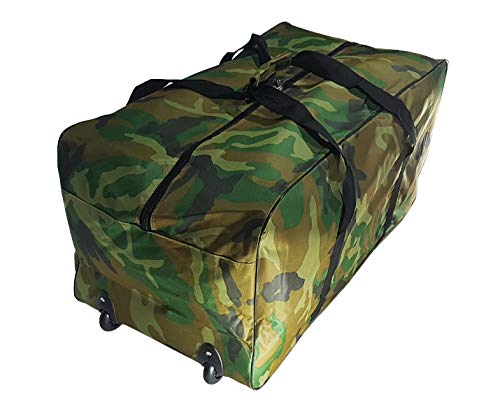 Bolsa de Viaje Deportes Maleta Trolley Grande 140L con Ruedas. Talla XXL Camuflaje Verde