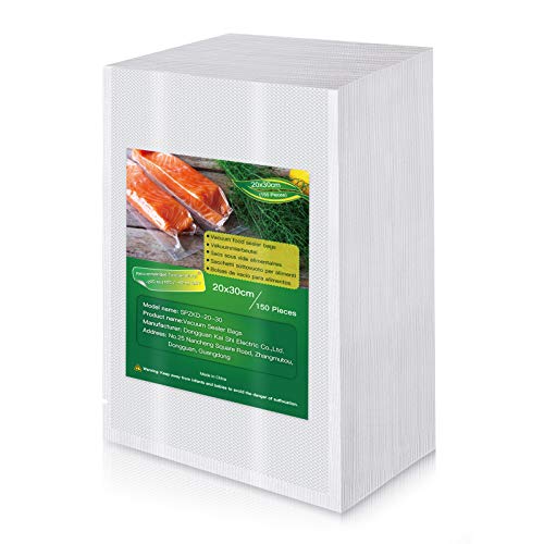 Bolsas de Vacio para Alimentos, 150 Bolsas 20x30cm (0.65'x0.98') Bolsas de Vacío de Alimentos, BPA Free, Bolsas de Vacio Gofradas para Conservación de Alimentos y Sous Vide Cocina & Boilable Bolsas de Vacio para Alimentos, 150 Bolsas 20x30cm (0.65'x0.98') Bolsas de Vacío de Alimentos, BPA Free, Bolsas de Vacio Gofradas para Conservación de Alimentos y Sous Vide Cocina & Boilable
