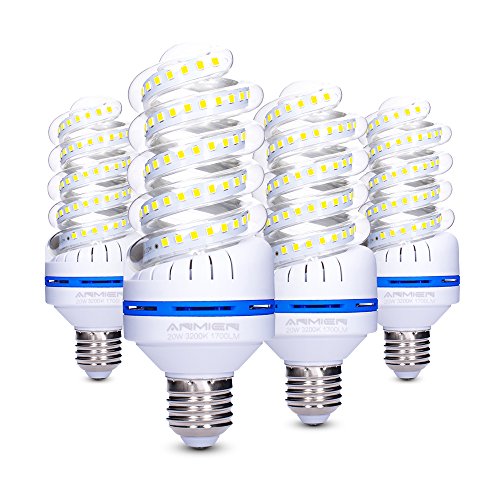 Bombilla LED E27 20W (lámpara LED equivalente de 150W), luz blanca cálida 3200K, ángulo de haz de 360 grados, no regulable, bombilla LED de maíz de ahorro de energía 1700Lm - 4 Pack