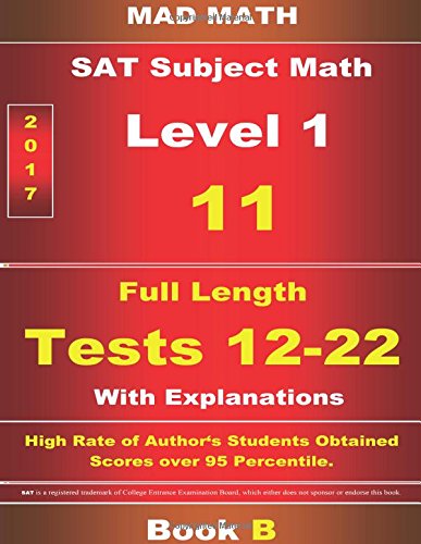 Book B L-1 Tests 12-22 (Mad Math Test Preparation)