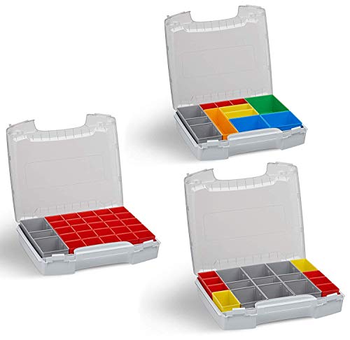Bosch Sortimo | I-Boxx 72 Juego de 3 (Gris) con Cajas de Insectos A3, H3 & I3 | para I-Boxx Rack&Ls-Boxx | Surtido Piezas Pequeñas