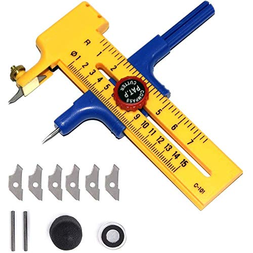 Brújula Cortador De Círculos, Cúter Circular, Cortador de brújula Cortador de círculo preciso Herramienta de corte de dibujo redondo ajustable, para cortar cuero de tarjeta de papel