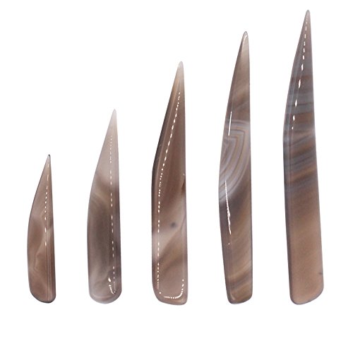 Bruñidor de cuchillo Ágata Cnmade, herramienta de pulido para oro y plata, 5 piezas