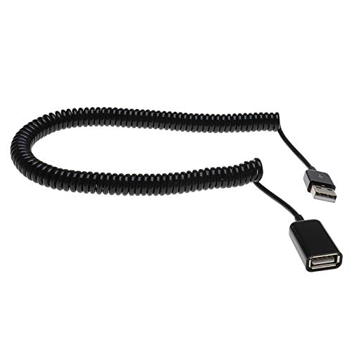 Cable adaptador de espiral USB 2.0 A macho a hembra, 3 m, cable de extensión telescópica, cable de extensión para carga de transmisión de datos