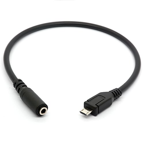 Cable de audio micro USB macho a 3,5 mm hembra AUX para adaptador de auriculares, micrófono activo