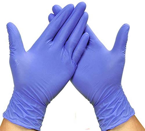 Caja de 100 guantes desechables de nitrilo, tamaño M, color Azul